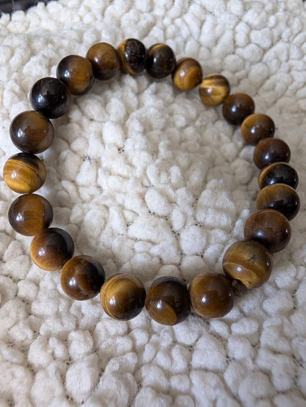 Tiger Eye Beaded Stretch Bracelet - Brown